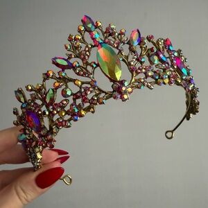 Elegant Multicolor Crystal Tiara